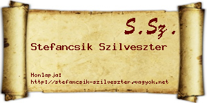 Stefancsik Szilveszter névjegykártya
