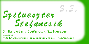 szilveszter stefancsik business card